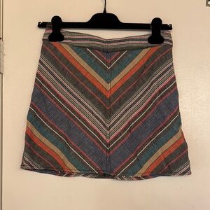 Free People Gray and Orange A-line Mini Skirt for Casual Wear